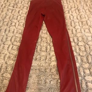 Red leather pants